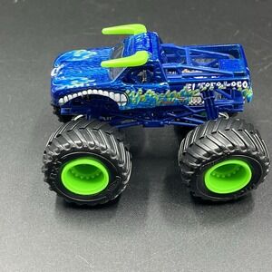 RARE Monster Jam Truck EL TORO LOCO 1:64 Blue Green Exclusive 2018 Hot Wheels‎